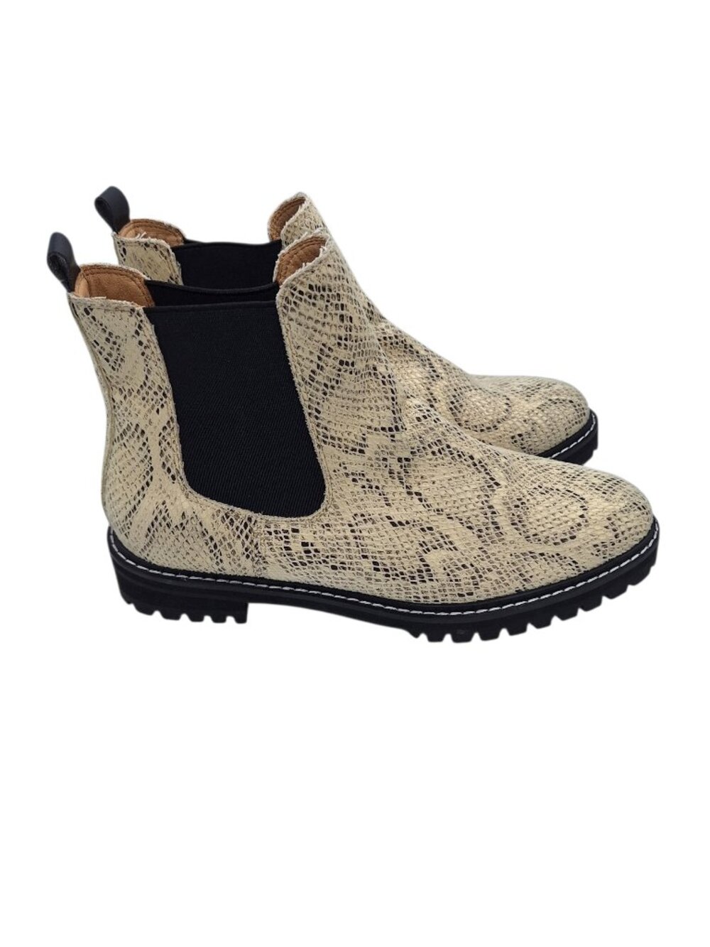 Mi.iM Miim Snake Print Faux Leather Chelsea Boots SZ 9